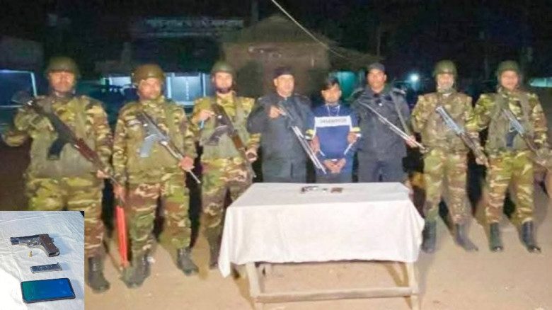 শ্রীপুরে অস্ত্র-গুলিসহ যৌথবাহিনীর হাতে যুবক গ্রেপ্তার