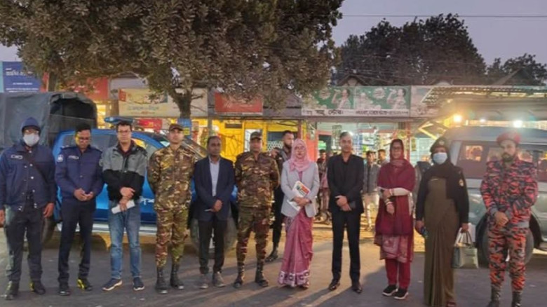 নির্বাচন ঘিরে ঈশ্বরগঞ্জে যৌথবাহিনীর মহড়া , আইন-শৃঙ্খলায় সর্ব