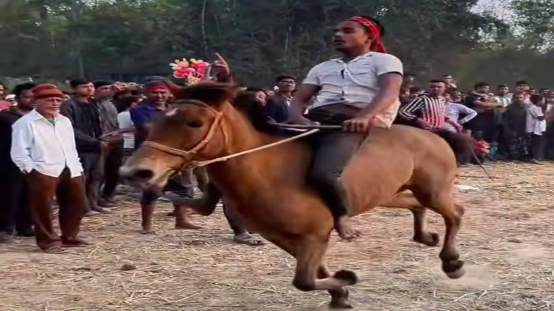 মধুপুরে গ্রাম বাংলার ঐতিহ্য ঘোড়দৌড় প্রতিযোগিতা অনুষ্ঠিত