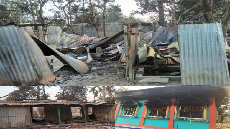 নাসিরনগরে জোড়া হত্যার জেরে বাড়ী ঘরে হামলা, অগ্নিসংযোগ ও লুটপ