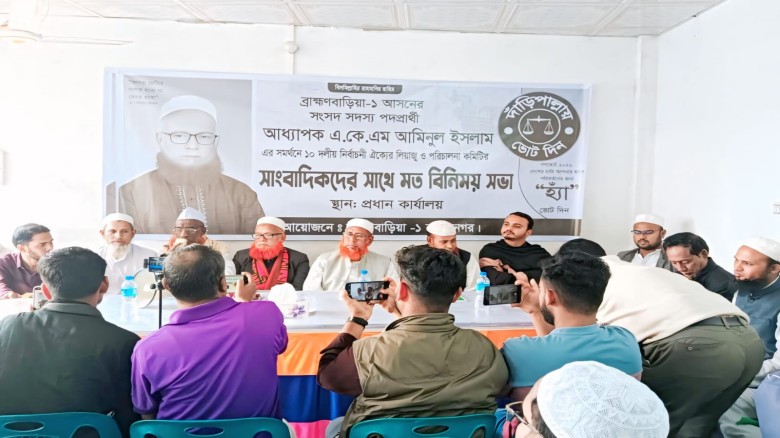 নাসিরনগরে ১০ দলীয় জোটের প্রার্থী অধ্যাপক একেএম আমিনুল ইসলামে