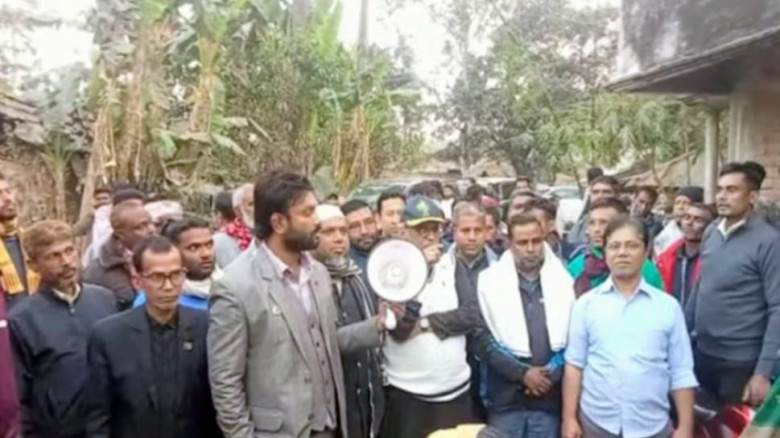 তানোরে ধানের শীষের পক্ষে বিএনপি প্রার্থীর টানা গণসংযোগ