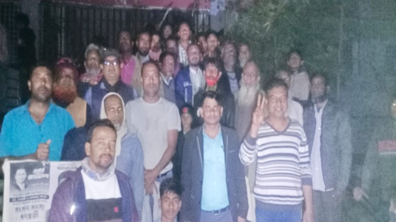 বাগমারার আউচপাড়ায় ধানের শীষ বিজয়ের লক্ষ্য প্রচার মিছিল ও পথস