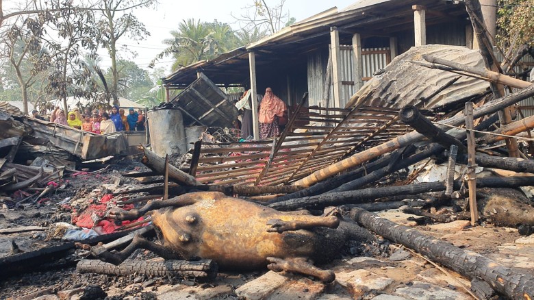 ঝাউপাড়া অগ্নিকাণ্ড মা মেয়ের মৃত্যু,