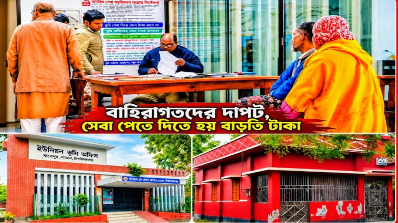 নাচোলে ফতেপুর ইউনিয়ন ভূমি অফিসে বহিরাগতদের দাপট, প্রশ্নে প্র
